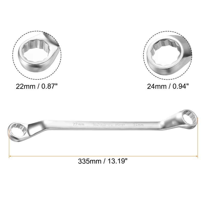 sourcing map Offset Extra Long Box End Wrench 22 x