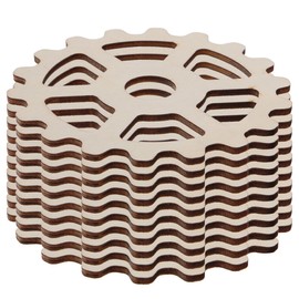 LALAFINA 10pcs Mini Gear Wheels Wooden Gear Slices Charms Wood Cutouts Tags for Wall Hanging, Farmhouse, Bar & DIY Crafts