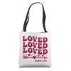Loved John 3:16 Valentine's Day Retro Groovy Christian Faith Tote