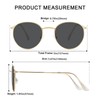 aisswzber Small Round Polarized Sunglasses 3447p-Bright Gold
