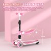 Sejoy Kids Trike Kick Scooter Adjustable Height Pink Folding 3