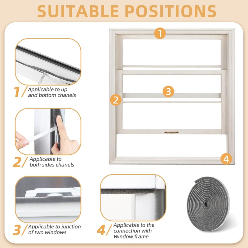 FLYZZZ 50ft Weather Stripping Door Seal for Sliding Windows and