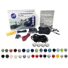 Dolphin Automotive VPS400 Rear Van Reverse Parking Sensor Rear Kit, 4 Sensors with Extensions and Audio Alerts (Silver)
