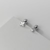 Asymmetrical 20g Tiny Star Sterling Silver Cartilage Stud Earrings for