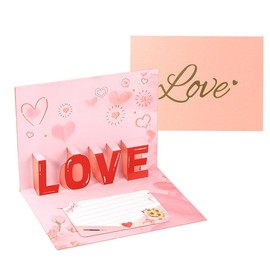 3D Valentine's Day Card, Pop-up Love Greeting Card, Love Card for Birthday, Valentine's Day, Anniversary