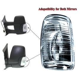 Replacement Driver Left Side Door Mirror Turn Signal Light Indicator with Bulb for Ford Transit 150 250 350 from 2010 to 2024