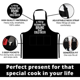 Funny Husband Apron - Men's Anniversary, Gift For Men, Dad, Husband, Him - Kitchen Aprons with Pockets for Cooking Hubby