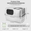 Large Enclosed Stainless Steel Cat Litter Box with Mat &