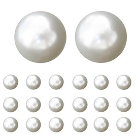Pearl Buttons, White, Glossy, 0.4 inches (10 mm), Pack of 20, Round