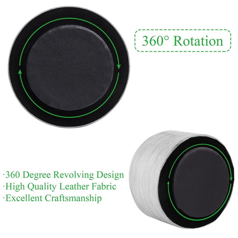 Czzmy Round Leather Art Supply Organizer,Remote Control Holder,360 Degree Spinning,Multi-Functional