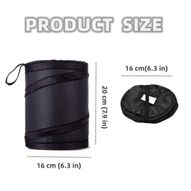 PENGYIP Collapsible Pop-up Car Trash Can, 2L Black Cloth & Steel Rectangular Bin, Ideal for Cars, Homes & Offices