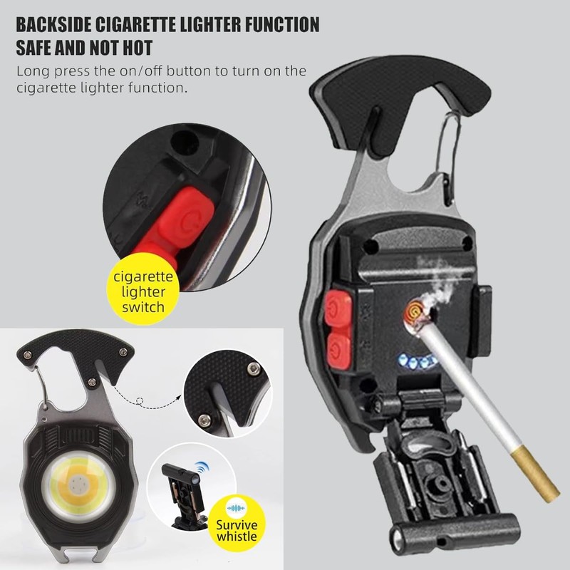 COB Keychain Work Light Keychain Flashlights 7 Light Modes 1600Lumen,Portable