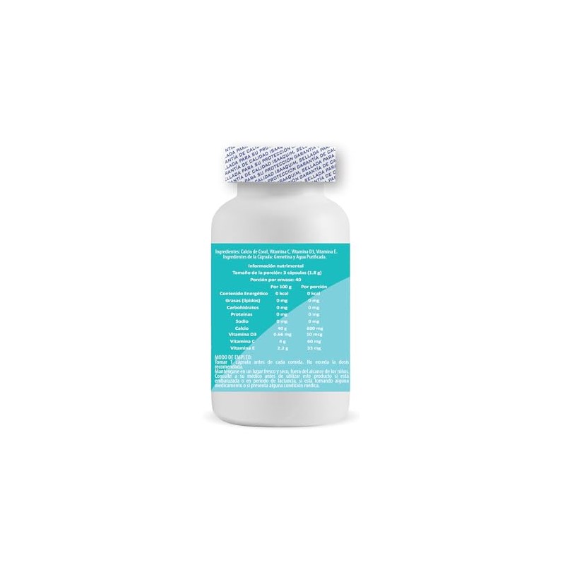 Calcio de Coral con Vitaminas C, D3 y E |