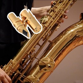 Yibuy Golden Brass #7 B Flat Tenor Saxophone Mouthpiece Kit with Cap, Delicate Design, Deformation Resistant, Brass, 115mm