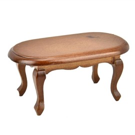 Dollhouse Wooden Tea Desk,1:12 Simulation Miniature Coffee Table Model Toy for Fairy Gardens Dollhouse Living Room Decoration Accessories
