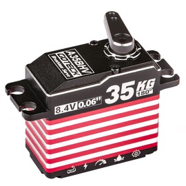GOTECK 35KG Brushless Digital Servo,8.4V Full Metal Gear Servo,IP67 Waterproof Steering Servo with 25T Servo Horn for 1/10 Scale RC Cars,RC Crawler,Trucks,Boat,Robot Parts (A35BHV-180°)