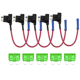 ZOOKOTO 5Pack 12V Add-a-Circuit TAP Adapter Fuse Holder with 30A Standard APR ATO ATC Blade Fuse for Cars Trucks Boats