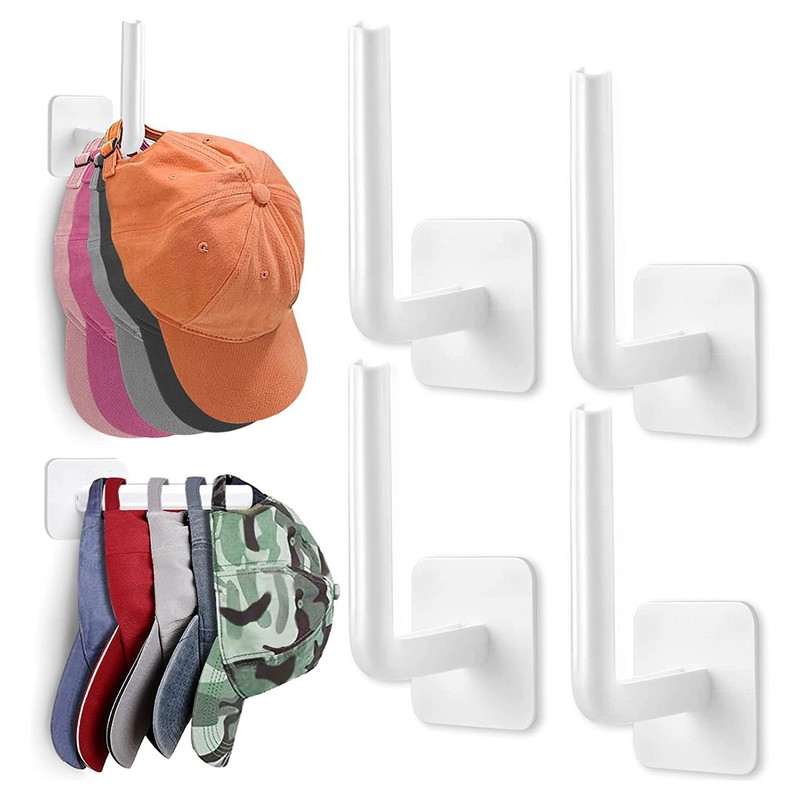 Baseball Hat Hanger Hook ABS Display Fixation Wall Mounted White