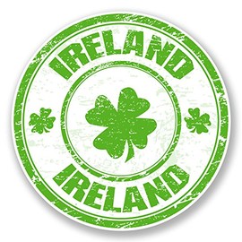2 x 10cm Ireland Sticker Travel Luggage Laptop Decal Tag Label Fun Irish #6789 (10cm x 10cm)