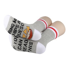 G2TUP 2 Pairs Crunchy Chips & Cheesy Queso Gift Bring Me Chips and Queso Socks Taco Lovers Crew Socks Party Snacks Fans Gifts (US, Alpha, One Size, Regular, Regular, Chips and Queso 2P)