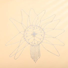 Xerling - Diadema de diamantes de imitación con borla, para la cabeza de la aleta de los años 20, accesorios para el cabello de novia, joyería de cabeza Cleopatra de vidrio plateado para mujeres (tipo D plateado)