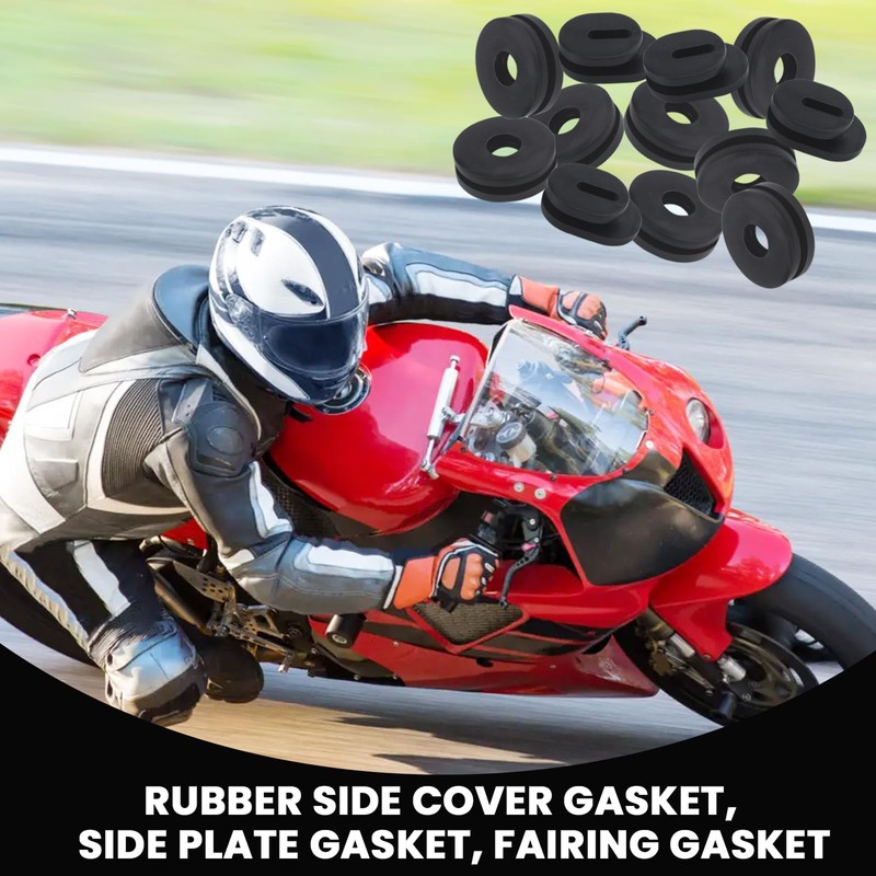 12Pcs Motorcycle Rubber Side Cover Grommet Single Side Panel Fairing