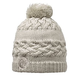 Buff Savva Knitted and Full Polar Hat, Cream, Adult