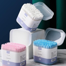 400本 ファミリー綿棒 メイクアップ 綿棒 メイクアップ修理 まつげブラシ こだわり綿棒 スゴふわっ綿棒 青 純綿