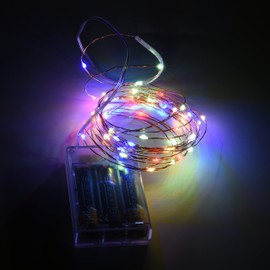 YunDing Battery Operated Christmas Lights, Battery Operated Christmas Lights with 8 Flashing Modes and 8-16 Hours Timer(1Pcs,Multi-Colored)