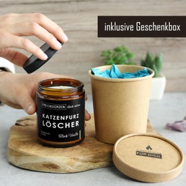 Lustige Duftkerze mit Spruch für Katzen Besitzer & Liebhaber | Handgemacht aus Sojawachs | In Geschenkbox | Valentinstag Geburtstagsgeschenk Gastgeschenk Katzenhalter Cat Lovers |Black Vanilla