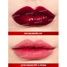 SHEGLAM Tinta de labios Peel Talk a prueba de transferencia, lápiz labial de color altamente pigmentado que se despega y se retira con la lengua