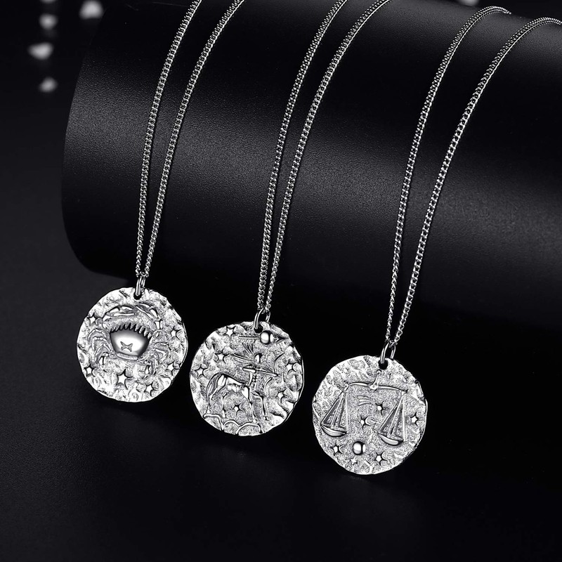 VIKI LYNN 925 Sterling Silver Zodiac Zodiac Sign Necklace, Sterling