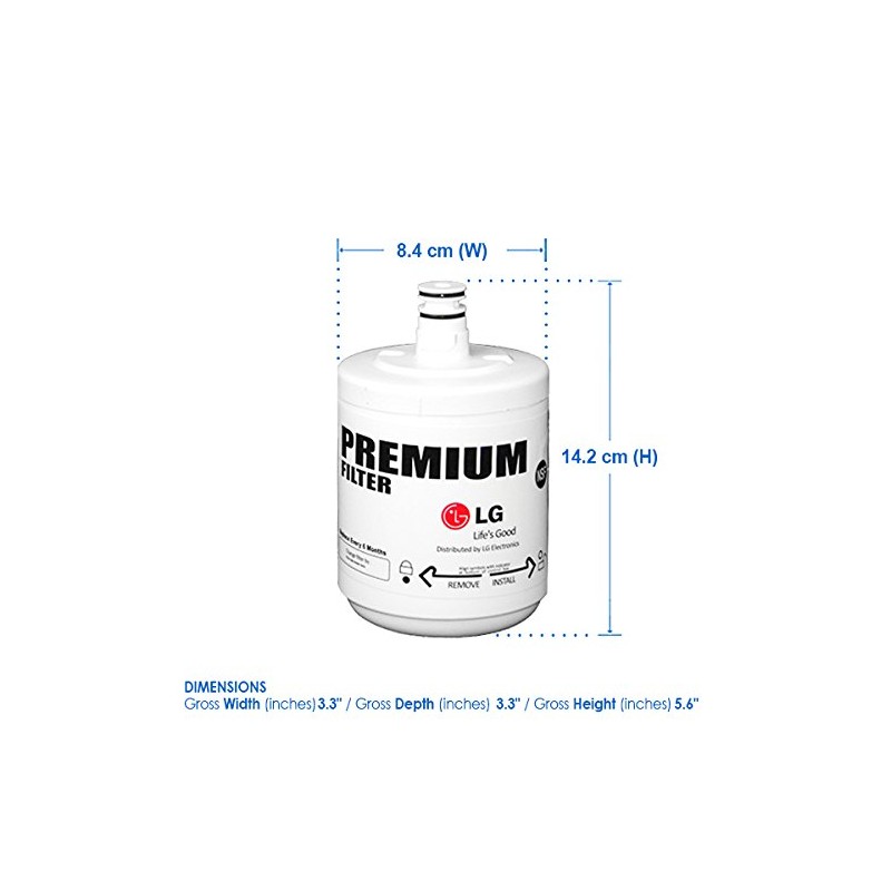 2X LG 5231JA2002A, LT500P Original Genuine Fridge Water Filter Premium