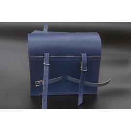 London Craftwork Large Bicycle Bag Genuine Leather Saddle Handlebar Frame Bag Blue 23 x 19.5 x 11cm XXL-Blue