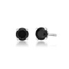 Natural Black Onyx Round Stud Earrings for Women in 925