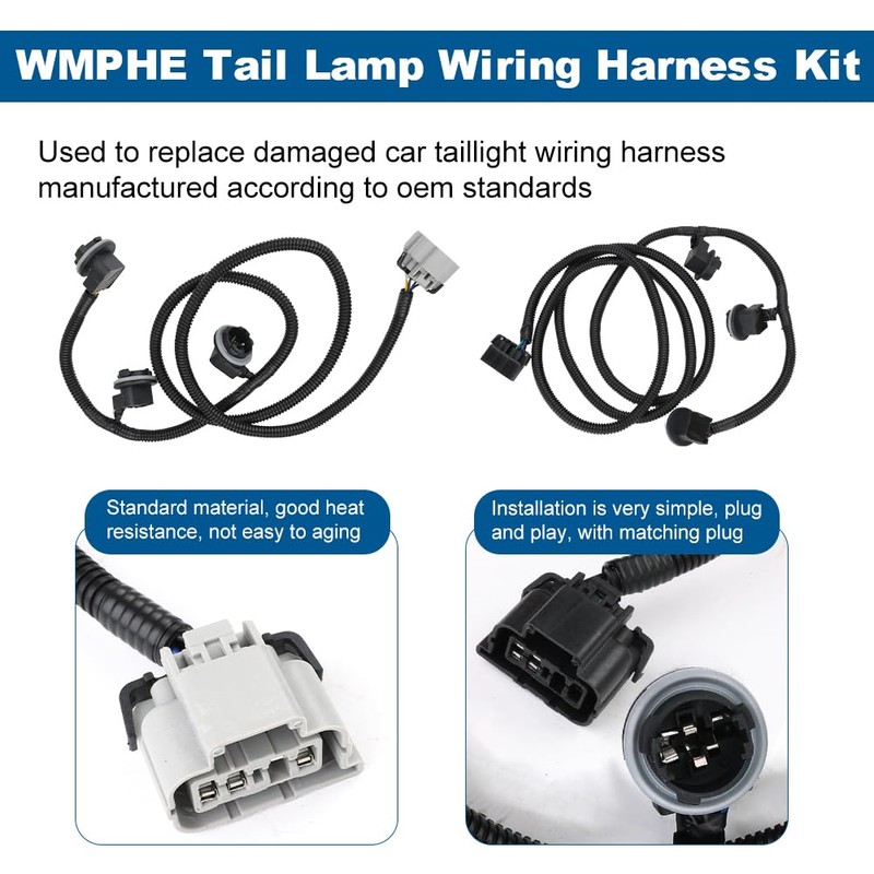 WMPHE 2 Pcs Tail Lamp Wiring Harness Compatible with Chevy