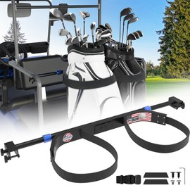 Clyvira Golf Cart Bag Holder Bracket – Lightweight & Sturdy, No Drilling Required, Adjustable Attachment for EZGO, Club Car, Yamaha 2+2 Rear Seats with 1-Inch Square Tube