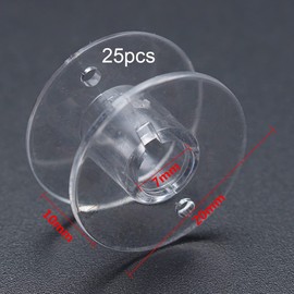 Quesuc Pack of 25 Sewing Machine Bobbins with Transparent Bobbins Storage Box Plastic Bobbins Sewing Machine Bobbins Sewing Machine Bobbins Including Storage Box