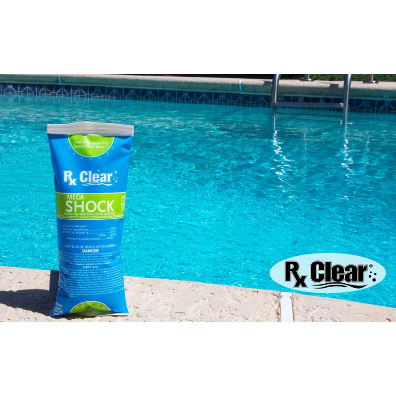Rx Clear Mega Shock | 73% Calcium Hypochlorite | Kills