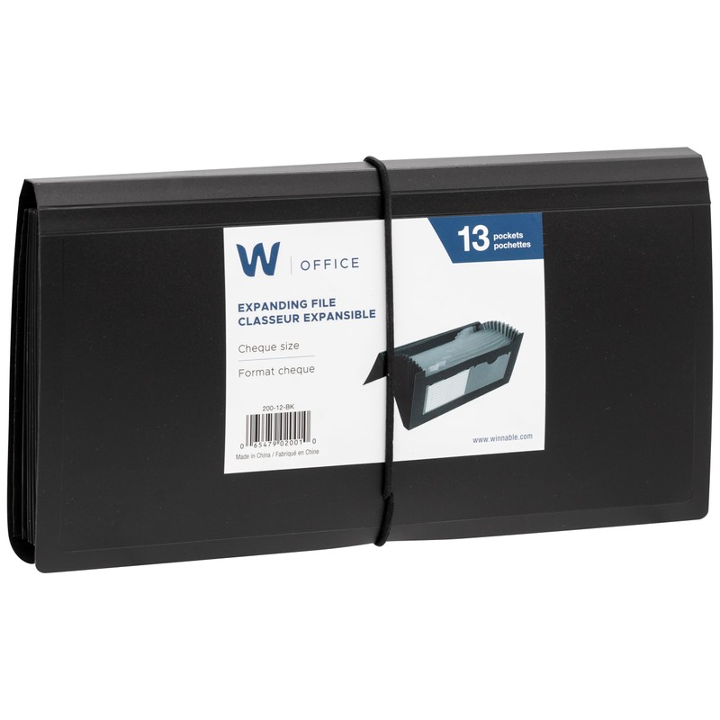 Winnable Expanding File, Cheque Size, 13 Pockets, 5" x 10",