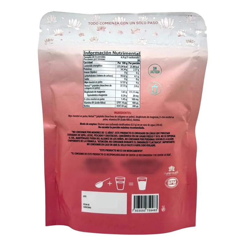 Colageno Hidrolizado Myo Inositol 207 G Sin Sabor Venus Pure