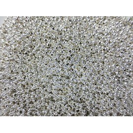 3000pcs Metal Parts Metal Beads 2mm Silver Round Huey Grocery