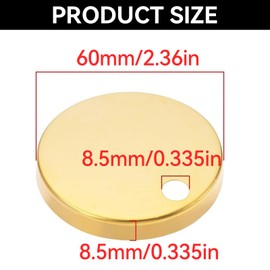 Wjelet 4 PCS Toilet Seat Hinge Cover 60mm Toilet Seat Hinge Fixings Covers Gold, for WC Toilet Blind Holes