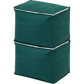 Astro 618-67 Storage Case for Duvet, Set of 2, Green, Non-woven Fabric, 3-Way Opening, Dustproof, Moisture Proof
