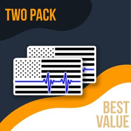 American Flag Heartbeat Sticker - Patriotic Vinyl Decal - USA Flag Sticker for Laptops and Water Bottles - Red White Blue Sticker - Durable Decorative Design for Home - AAS0853