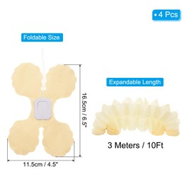 PATIKIL Total 40Ft Tissue Paper Garland, 4Pcs Four-Leaf Reusable Hanging Streamers Garland for Jungle Party Decorations Birthday Wedding Bridal Showers Decor Supplies, White, 10Ft/Pcs