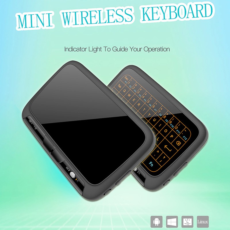 H18+ 2.4GHz Wireless Keyboard Full Touchpad Backlight Keyboard with Large