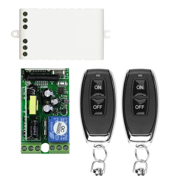 AC110V 85V 220V 250V Wireless Remote Control Switch 1CH 315mhz 10A Wide Voltage Remote Control Switch Two Transmitters and One Receiver for Wireless Control and Home Control