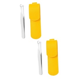 2 Sets Stainless Steel Nose Hair Clip Nasal Clipper Facial Scissors Nose Hair Tweezer Nose Hair Clippers Eyebrow Tools Nasal Hair Tweezers Trimmer for Men Nasal Hair Clip Yellow