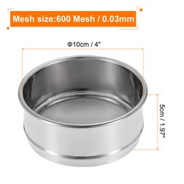 PATIKIL 600 Mesh Lab Sieve, 4" Diameter Test Sieve 304 Stainless Steel Wire Cloth (0.03mm) for Industrial Laboratory